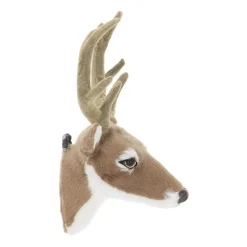 Deer Head Light Brown 16cm Faux Fur