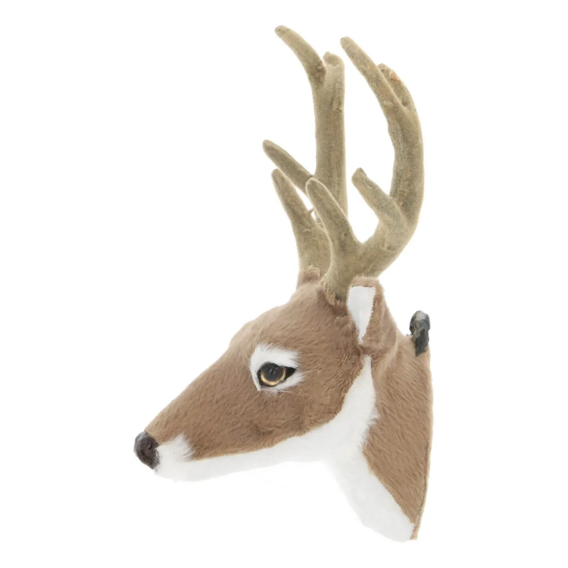 Deer Head Light Brown 16cm Faux Fur