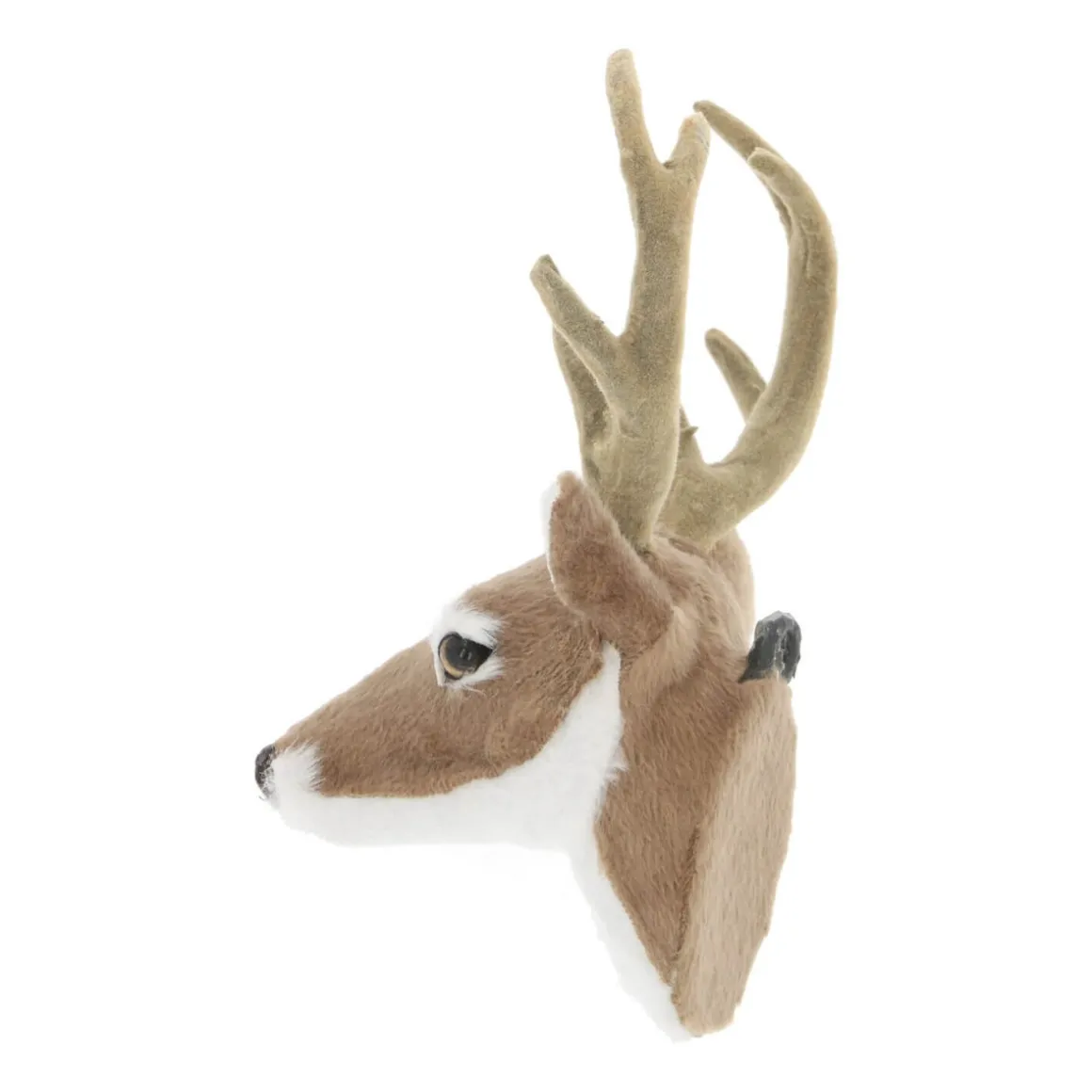 Deer Head Light Brown 16cm Faux Fur