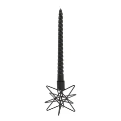 Design Candle Holder Matt Black | Metal Star | 12 Cm