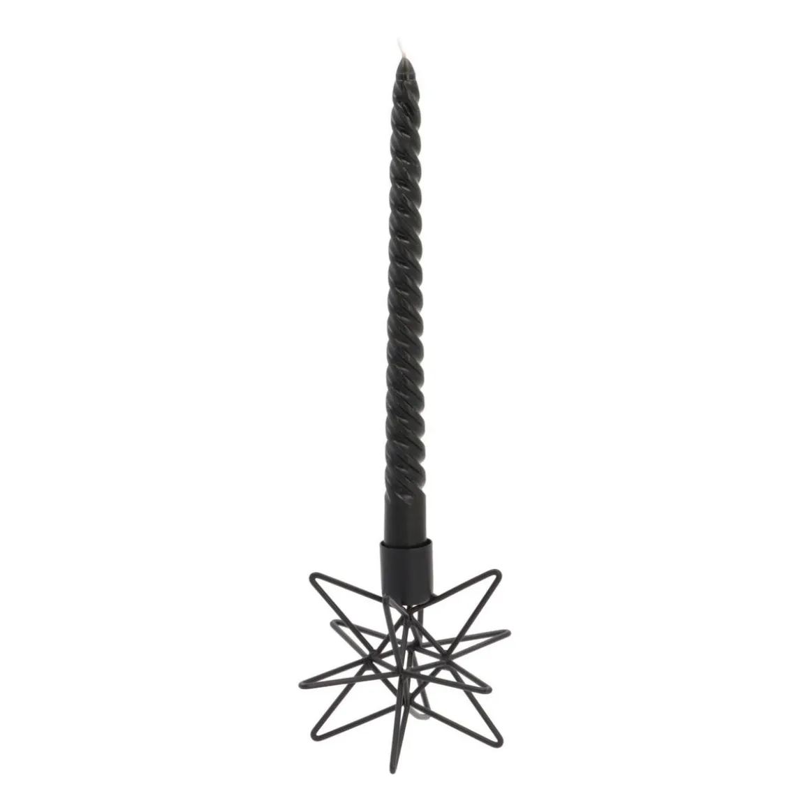 Design Candle Holder Matt Black | Metal Star | 12 Cm