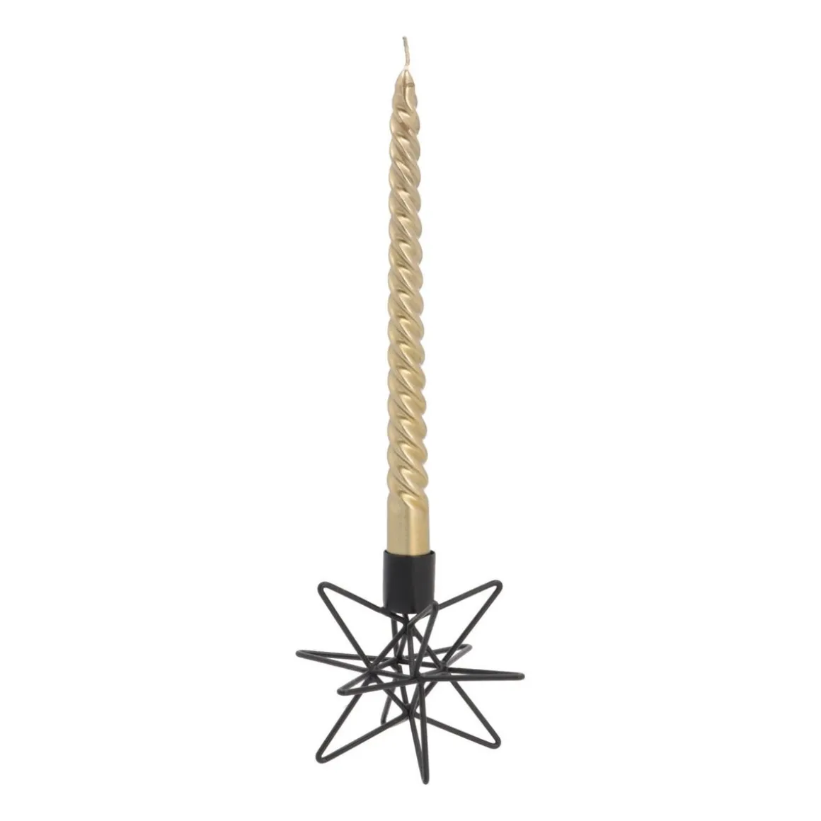 Design Candle Holder Matt Black | Metal Star | 12 Cm