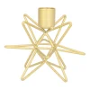 Design Candle Holder Matt Gold | Metal Star | 12 Cm