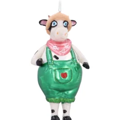 Detailed Cow Ornament In Dungarees