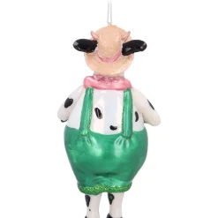 Detailed Cow Ornament In Dungarees