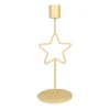 Dinner Candle Holder With Star | 20 Cm | Matt Gold | Metal