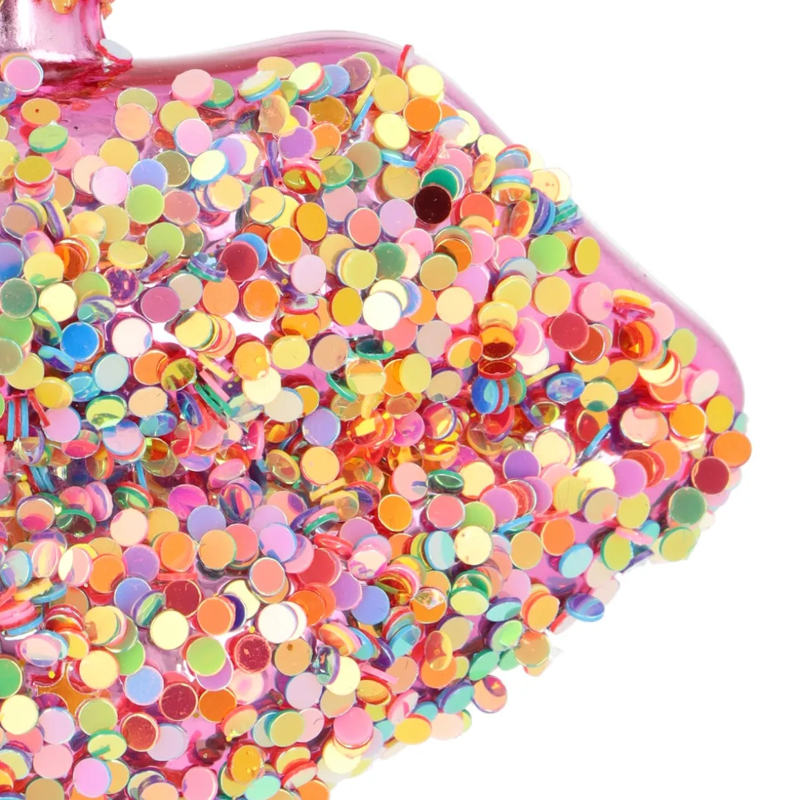 Disco Pink Lips Ornament With Sparkles
