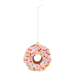 Donut Christmas Ornament | Pink | Handmade | 7 Cm