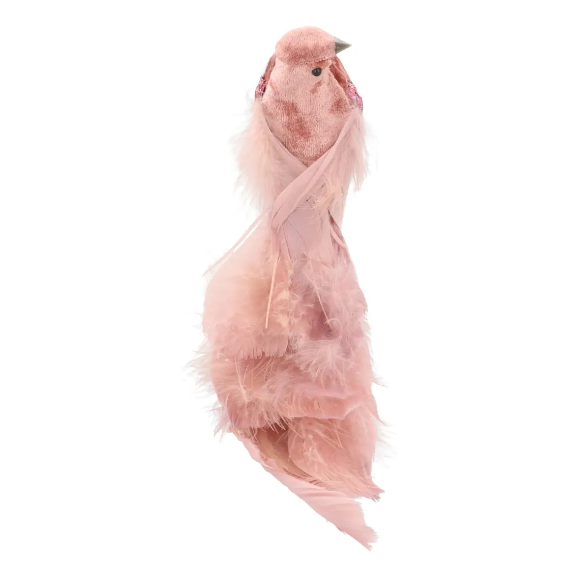 Dusty Pink Velvet Bird On A Clip