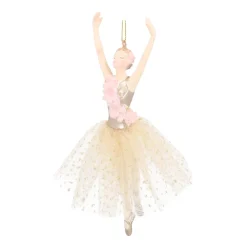Elegant Ballerina Ornament With Real Tutu