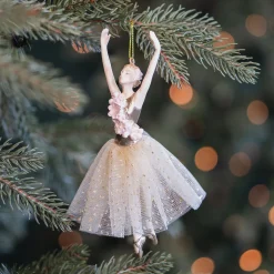 Elegant Ballerina Ornament With Real Tutu