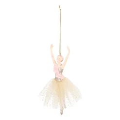 Elegant Ballerina Ornament With Real Tutu