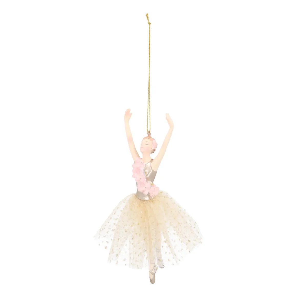 Elegant Ballerina Ornament With Real Tutu