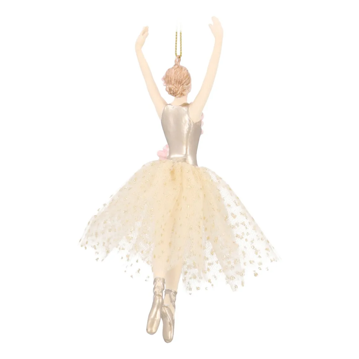Elegant Ballerina Ornament With Real Tutu