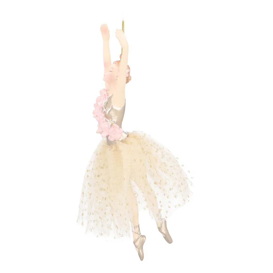 Elegant Ballerina Ornament With Real Tutu