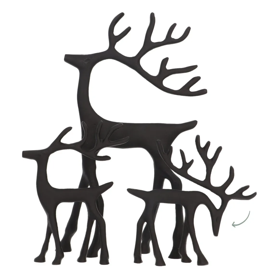 Elegant Black Reindeer With Head Down