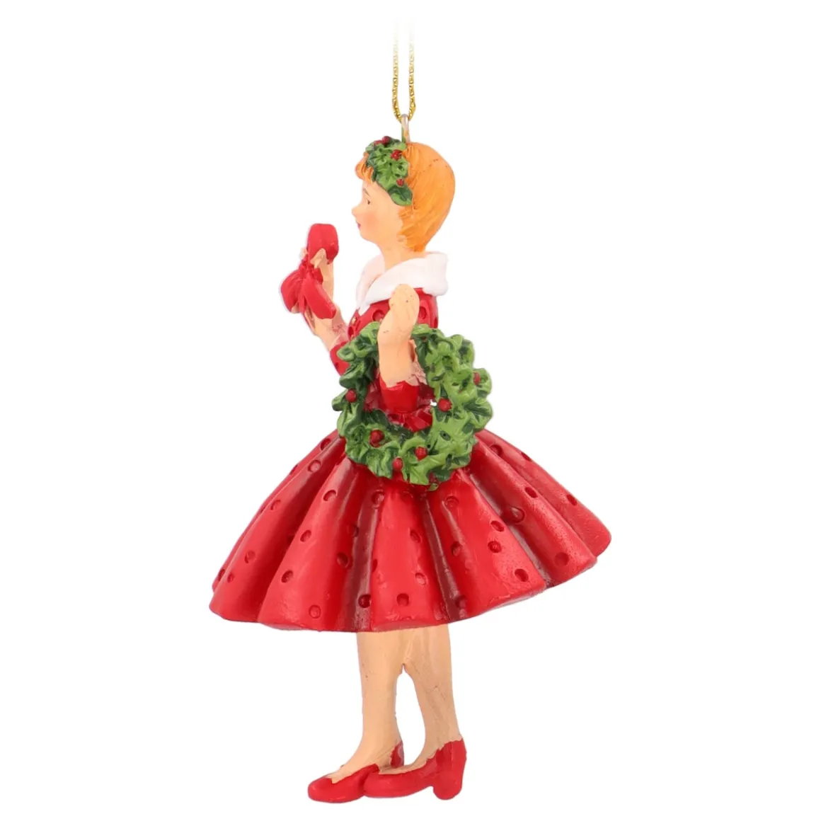 Elegant Christmas Ornament, Woman In A Red Dress