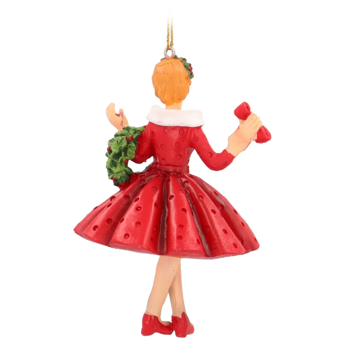 Elegant Christmas Ornament, Woman In A Red Dress