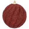 Elegant Dark Red Swirl Christmas Bauble With Sparkling Pearls