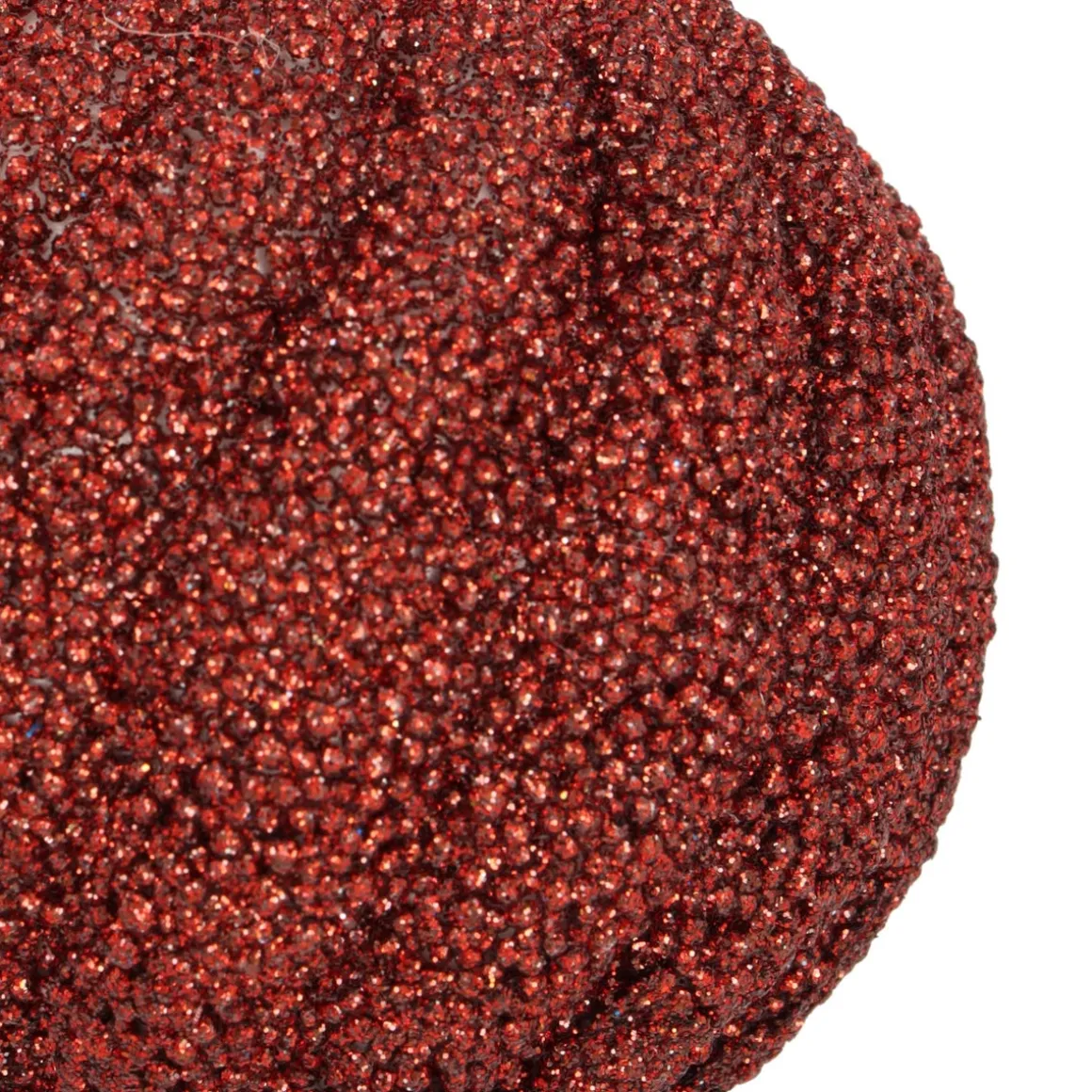 Elegant Dark Red Swirl Christmas Bauble With Sparkling Pearls