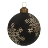 Elegant Glass Christmas Bauble Snowflakes 8cm Black