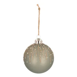 Elegant Glass Christmas Bauble Icicles 8cm Cottage Green