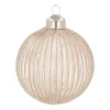 Elegant Taupe Christmas Bauble With Gold Glitters