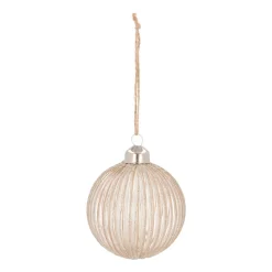 Elegant Taupe Christmas Bauble With Gold Glitters