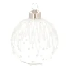 Elegant Transparent Glass Christmas Bauble With Glitters And Dots