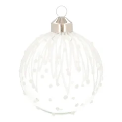 Elegant Transparent Glass Christmas Bauble With Glitters And Dots