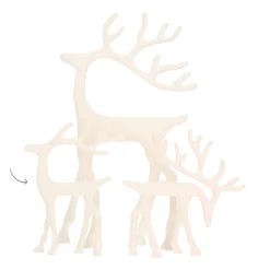 Elegant White Reindeer With Head Up