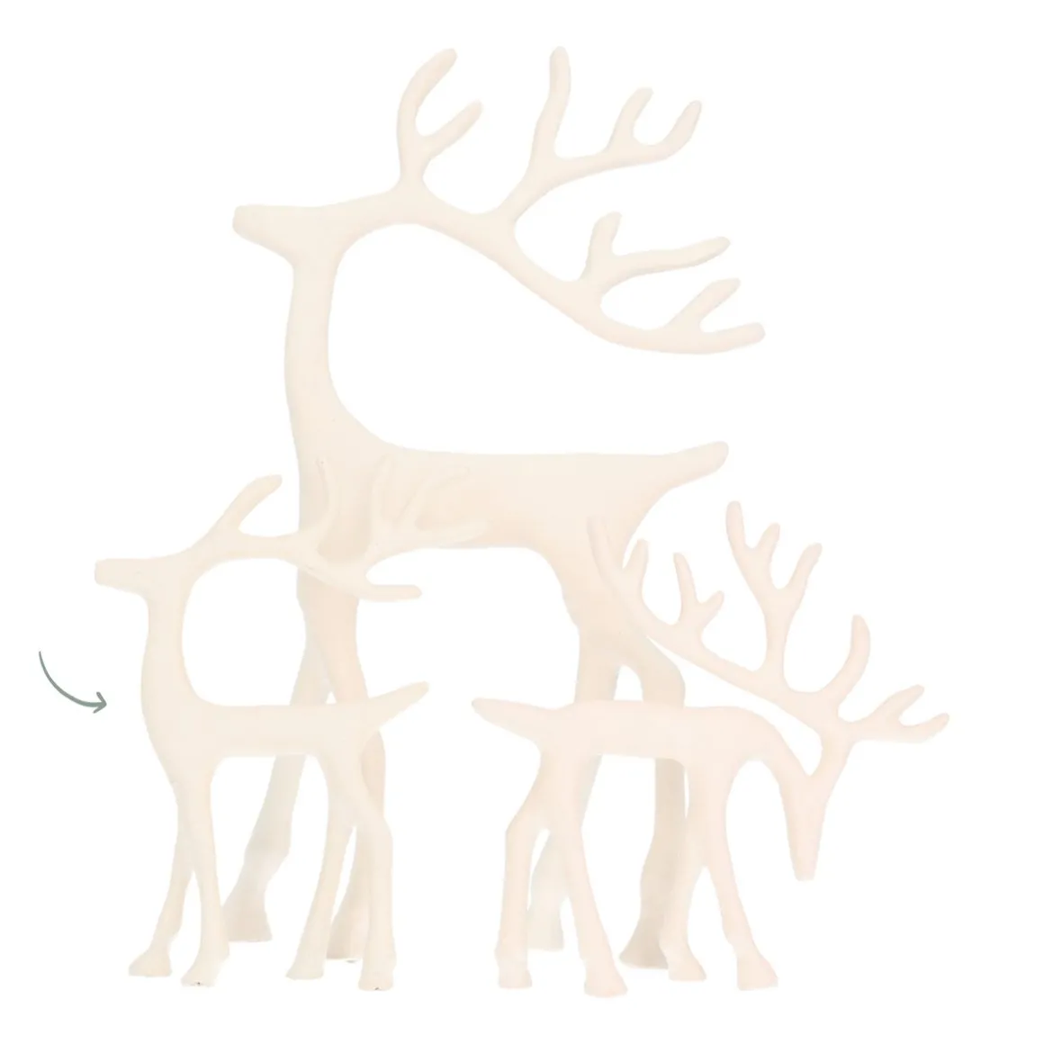Elegant White Reindeer With Head Up