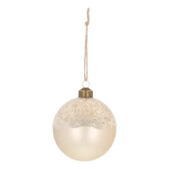 Elegant Wool White Christmas Bauble With Pearl Branches
