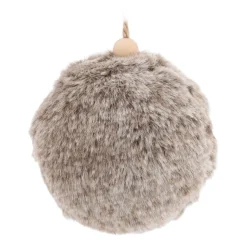 Faux Fur Bauble 8cm Brown