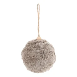 Faux Fur Bauble 8cm Brown