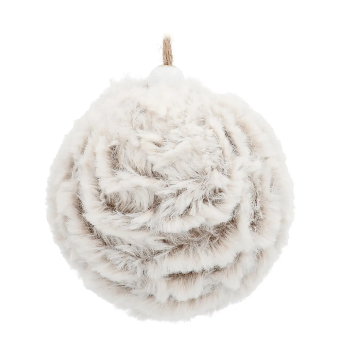 Faux Fur Bauble 8cm Brown Grey