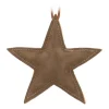 Faux Leather Christmas Star 12cm Brown