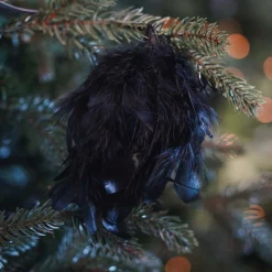 Feather Bauble 8cm Black