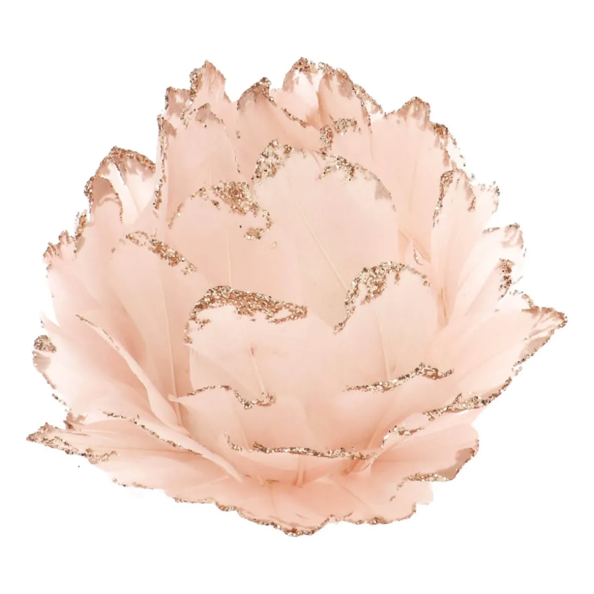Feather Christmas Bauble 9cm Pink