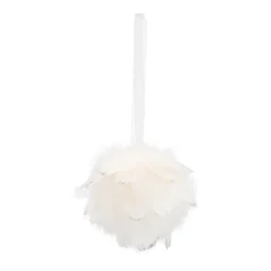 Feather Christmas Bauble 9cm White