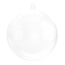 Fillable Christmas Baubles 9cm Transparent 2 Pieces