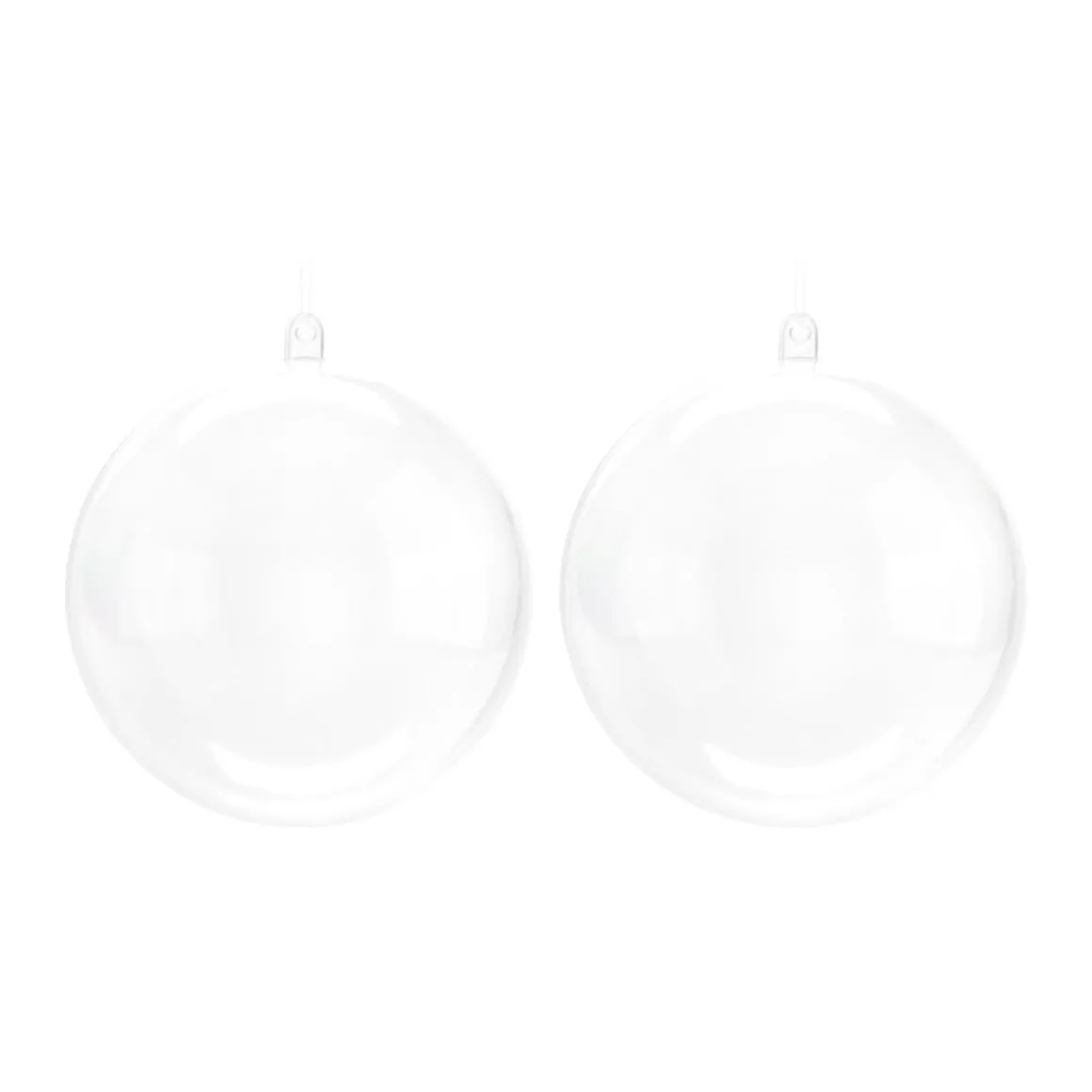 Fillable Christmas Baubles 9cm Transparent 2 Pieces