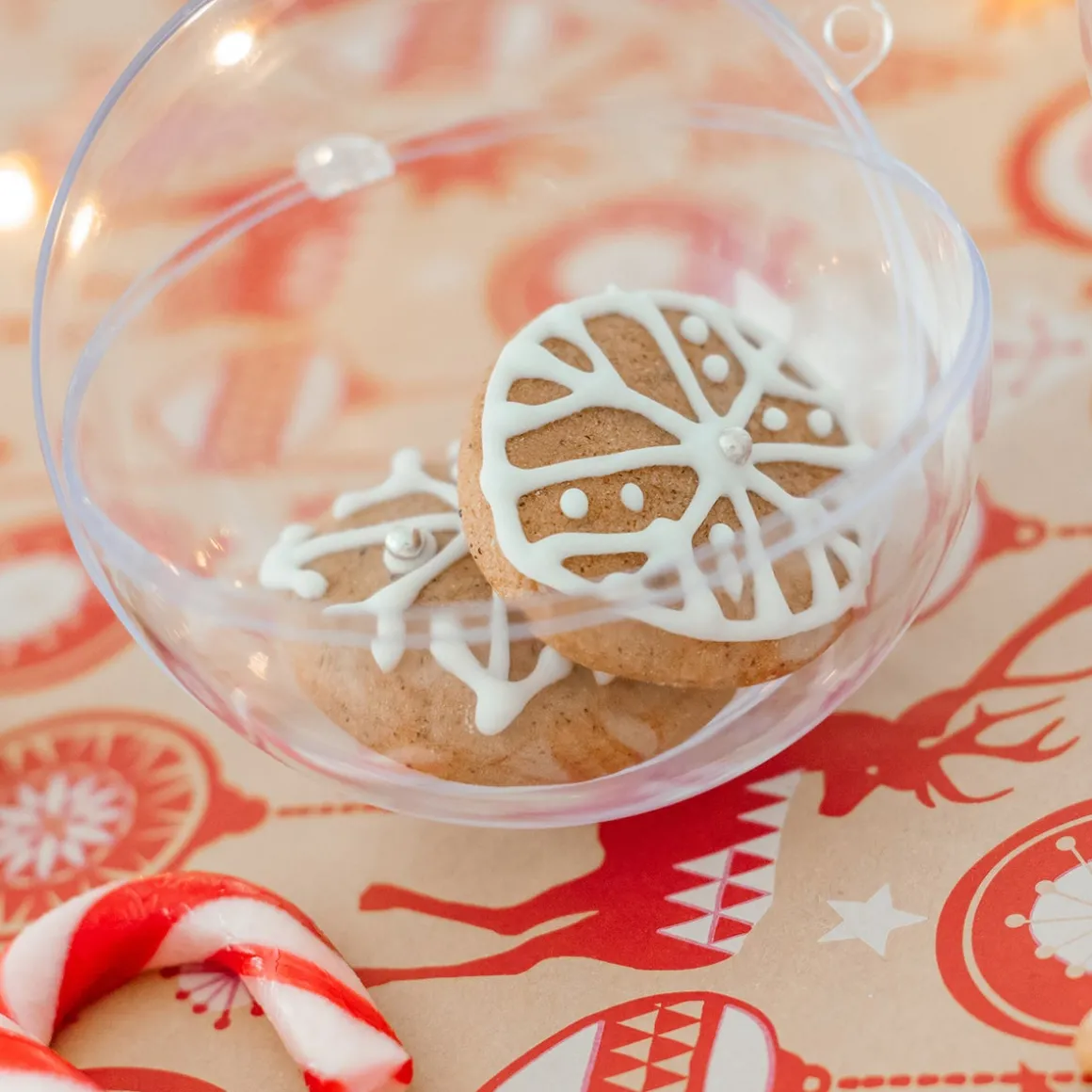 Fillable Christmas Baubles 9cm Transparent 2 Pieces