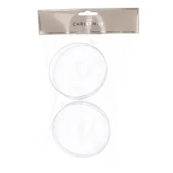 Fillable Christmas Baubles 9cm Transparent 2 Pieces