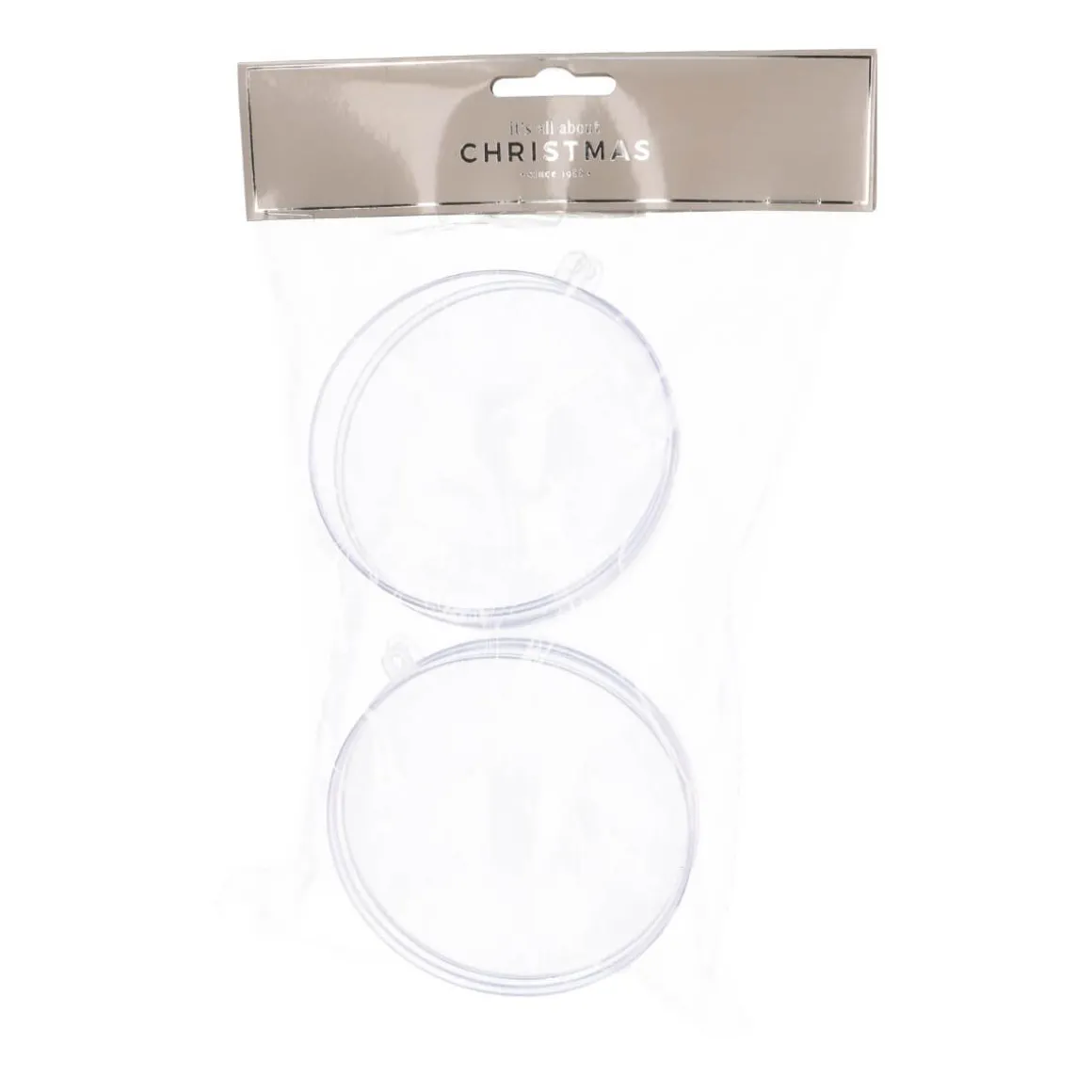 Fillable Christmas Baubles 9cm Transparent 2 Pieces