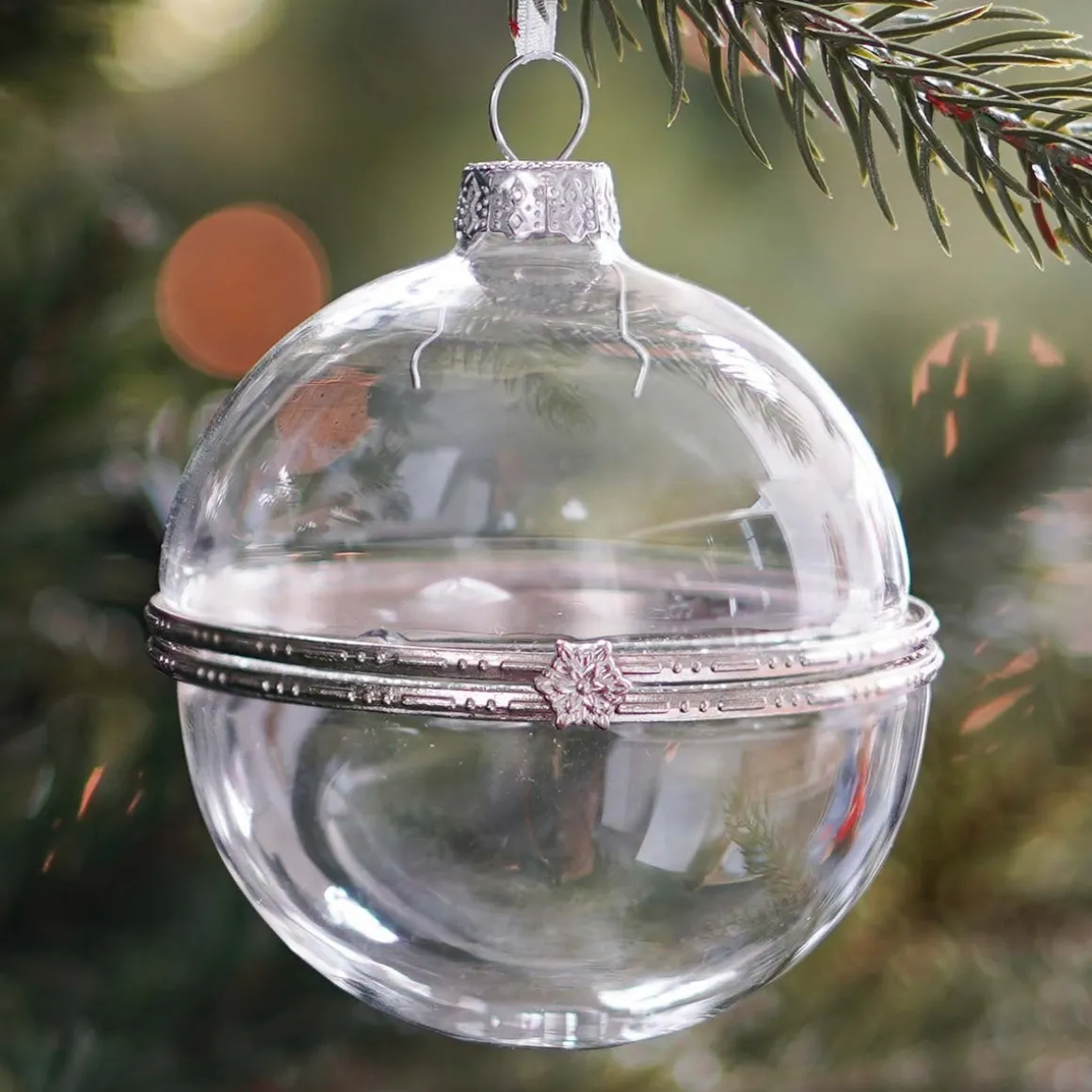 Fillable Christmas Bauble 8cm Transparent
