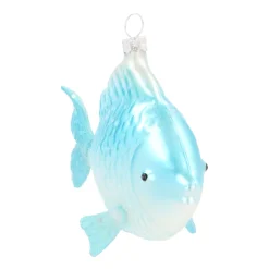 Fish Glass Hanging Figurine 9cm Blue