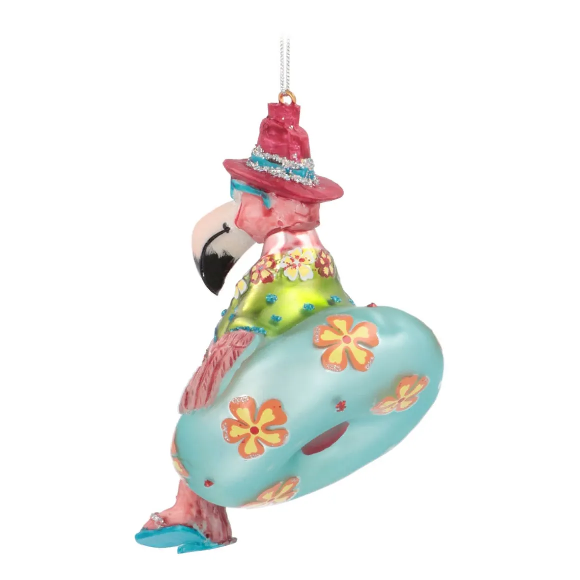 Floating Flamingo Ornament, Glass, Various Colors, 10cm/4in