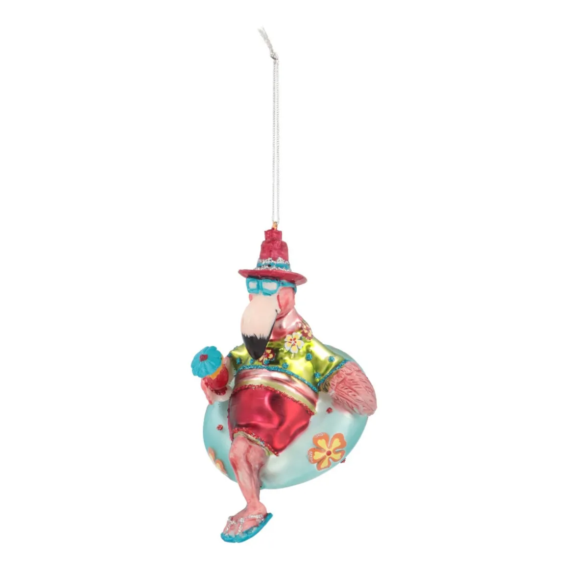 Floating Flamingo Ornament, Glass, Various Colors, 10cm/4in