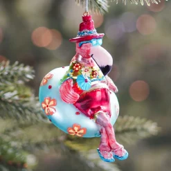Floating Flamingo Ornament, Glass, Various Colors, 10cm/4in